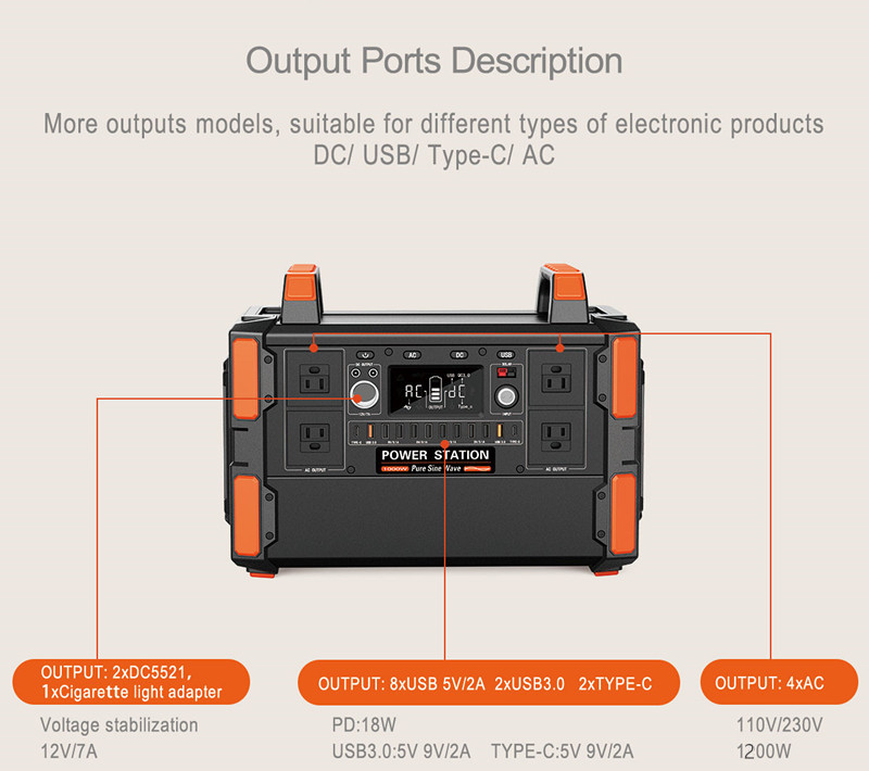 Solar Generator200w 300w 600w 1200w 2500w Outdoor Bank Portable Solar Lifepo4 Portable Power Station