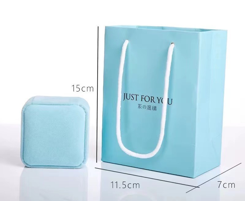 Sky Blue Haze Grey Recycled Paper Jewelry Boxes 6cm*5cm*4.5cm