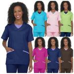 Woven Fabric Hospital Staff Uniforms OEM Service Scrubs Set