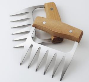 Quality Bear Meat Claws Metal Pulled Pork Barbecue Claws with Wooden Handle wholesale