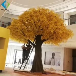 Quality Eco Friendly Plastic Yellow Ginkgo Biloba Tree , Fake Ginkgo Tree Leaves wholesale
