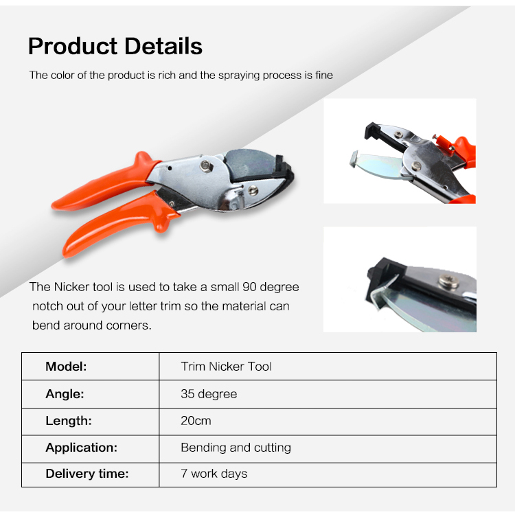 Stainless Steel 20cm Nicker Channel Letter Notcher With Rubber Handle