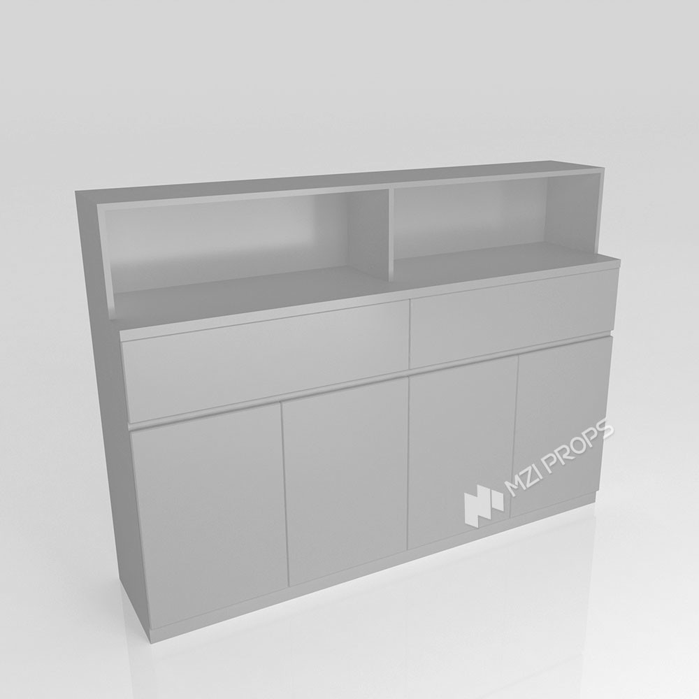 GDR09-YB04 Retail Display Counter with Gray Edging Strip and Space Optimization for Department Stores