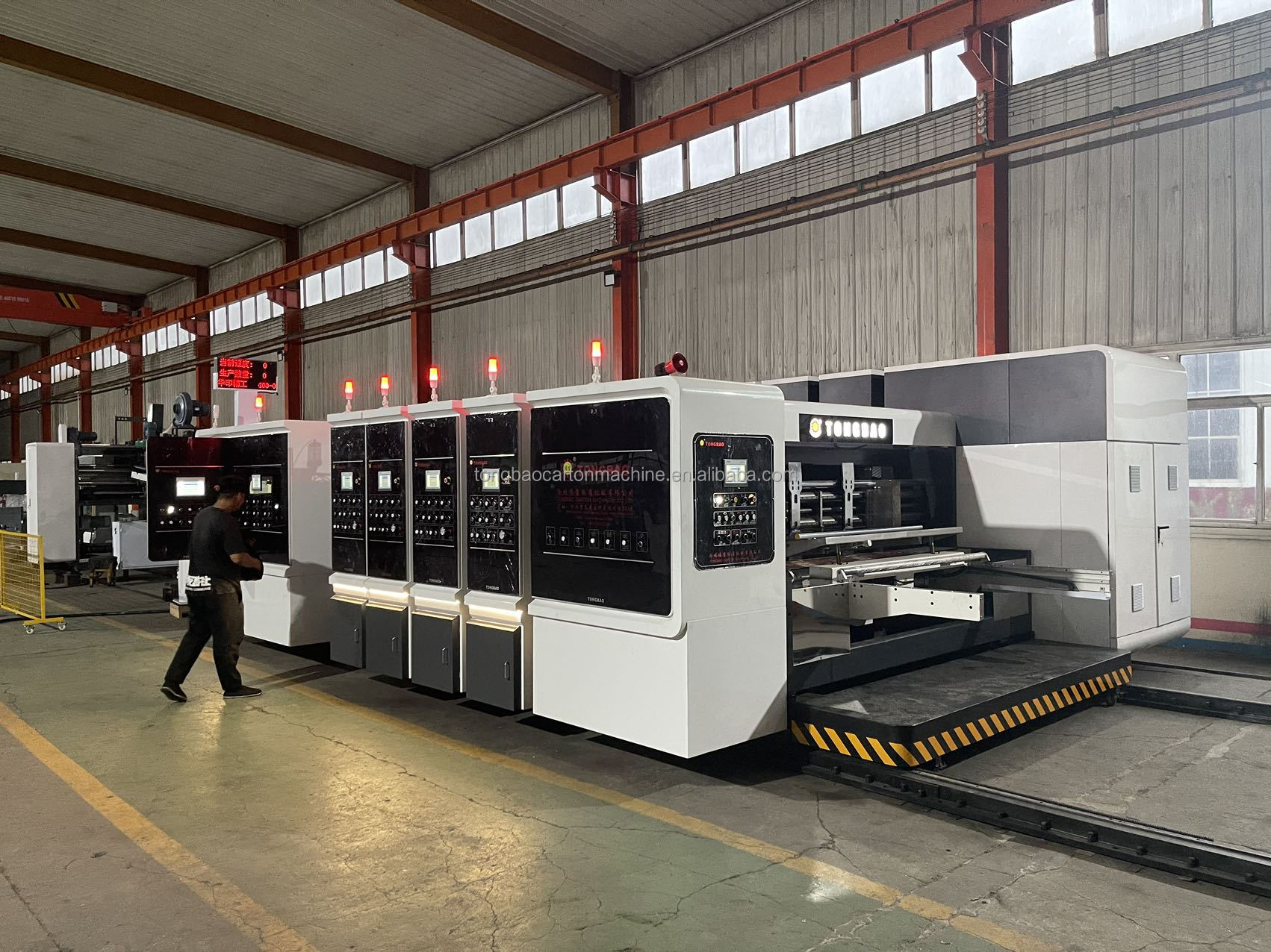 Corrugated Box Machinery Folder Gluer Inline with 2/3/4 Color High Speed Flexo Printing