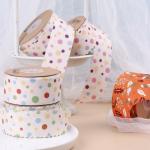 Round Dot Printed Polyester Ribbon 25mm-38mm Cotton Christmas Ribbon