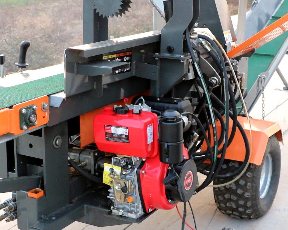 Powerful 20ton Gasoline Portable Split Wood Firewood Processor Machine for Forestry