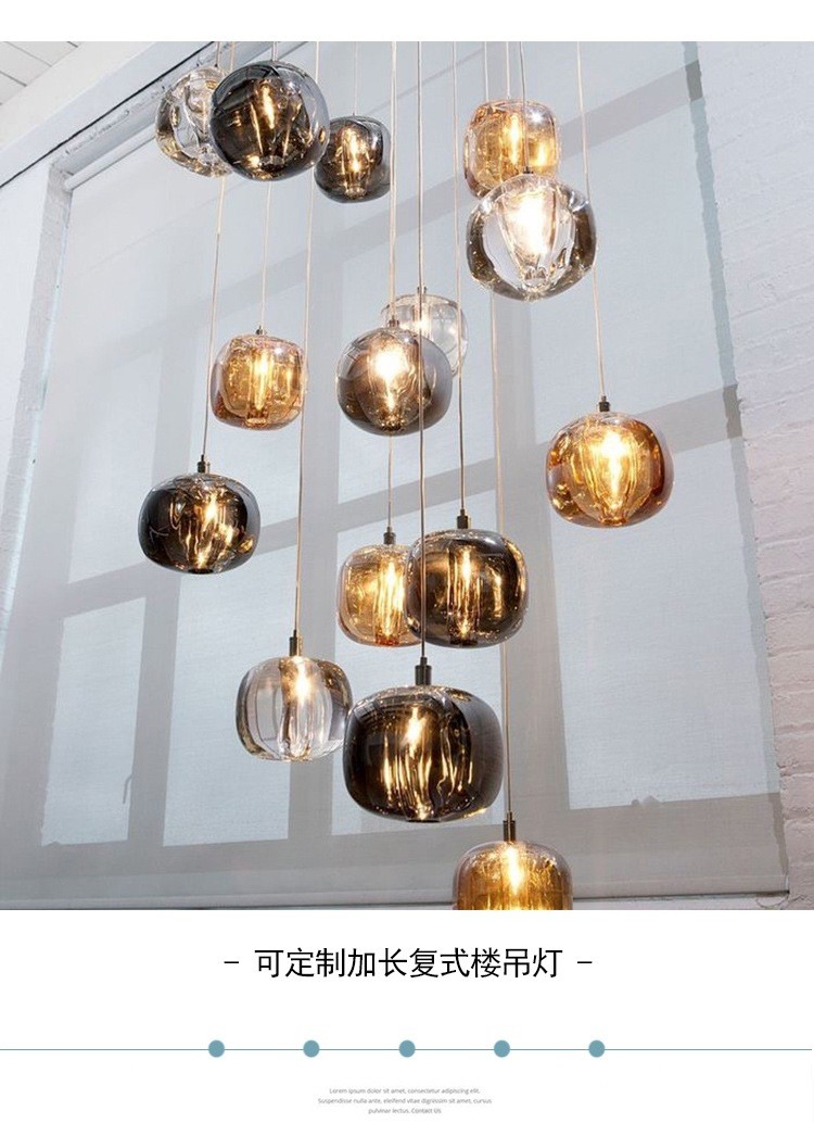 Nordic minimalist living room crystal glass post-modern chandelier(WH-GP-102)