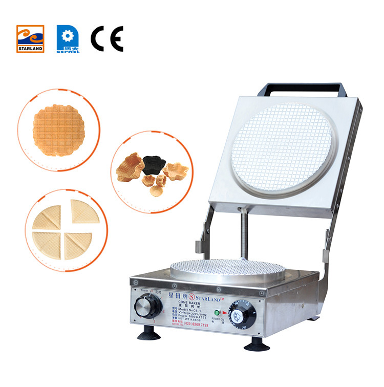 Small Unbonded Golden Ice Cream Cone Oven Cone Machine With One Year Warranty