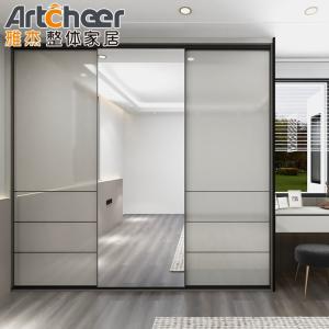 Quality Contemporary Mirrored Bedroom Furniture Wall Wardrobe Dressing Table in Modern Style wholesale