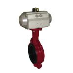 DN300 Pn16 Pneumatic Butterfly Valve Stainless Steel Ductile Iron Wafer