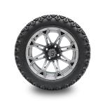 14 Inches Golf Cart Gunmetal Wheels and 22*10-14 High Profile Tires Combo 4 PLY