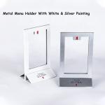 Desktop Stainless Steel Bar Display Stand Metal Table Menu Sign Holder For