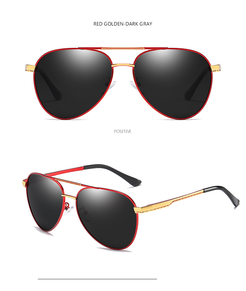 Fashion Polarized UV400 Mens Pilot Sunglasses With Metal Hinge 146MM