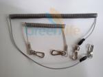 Translucent Black Steel Spring Coil Lanyard Leashes w/Delux Swivel Claw 2pcs