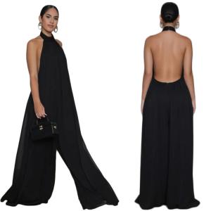 Quality Women Long Flare Sleeve Loose Jumpsuit Wide Leg Casual Trousers wholesale