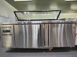 2 Doors Desktop Salad Bar Refrigerator with Double-temperature 2~8℃/-6~-15℃