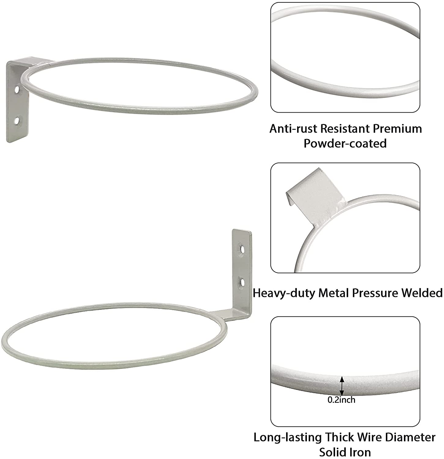 Standard Wall Mounted Pot Rack Flower Pot Hook Ring Foldable Bracket For Home Garden