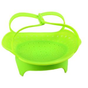 Quality 100% Food Grade Custom Wholesale Silicone Cooking Steamer Anti-bacterial Steamer Tray With Handle wholesale