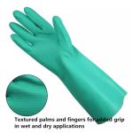 Food grade oil unlined nitrile gloves resistant to chemicals used in the latex