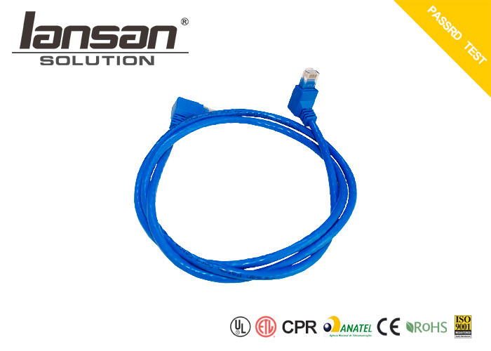 CM PVC 24AWG UTP Cat6 Patch Cable 90° Bending Injection Molded Boot UL444