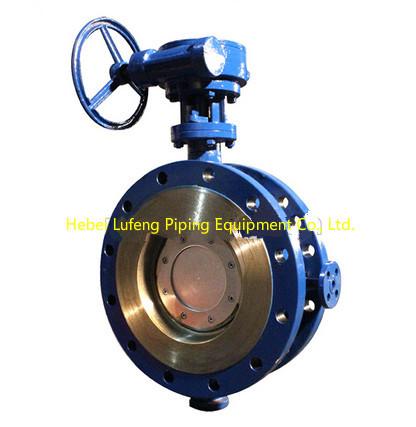 Cheap Worm Gear Actuated Flange Triple Eccentric Butterfly Valve for sale