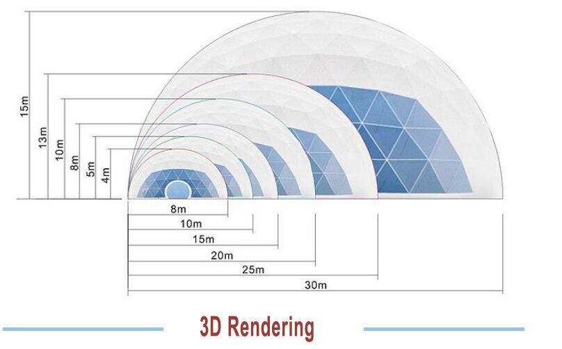 8M Winter Camping Geodesic Dome Tent Waterproof Hotel Tent Igloo Dome Party Tent