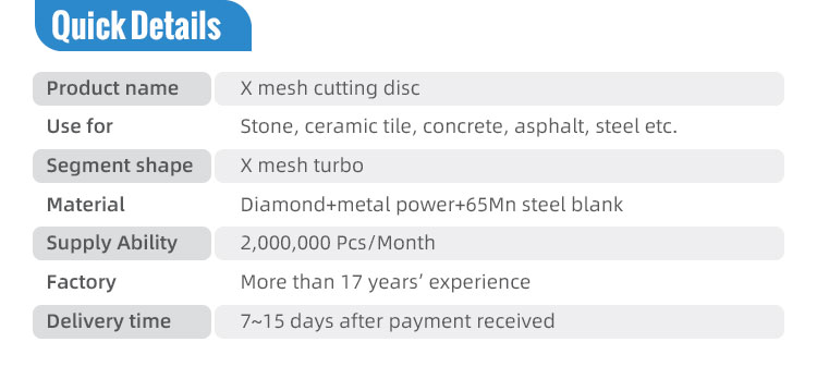 140 Teeths Silent Mesh Diamond Circular Saw Blade for Ceramic/Porcelain/Dekton Cutting