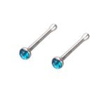 Surgical Stainless Steel Nose Stud Jewelery 20G 0.8mm White Opal Gem