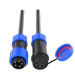 Male / Female IP67 Waterproof Power Connector Solderless Screw Connection
