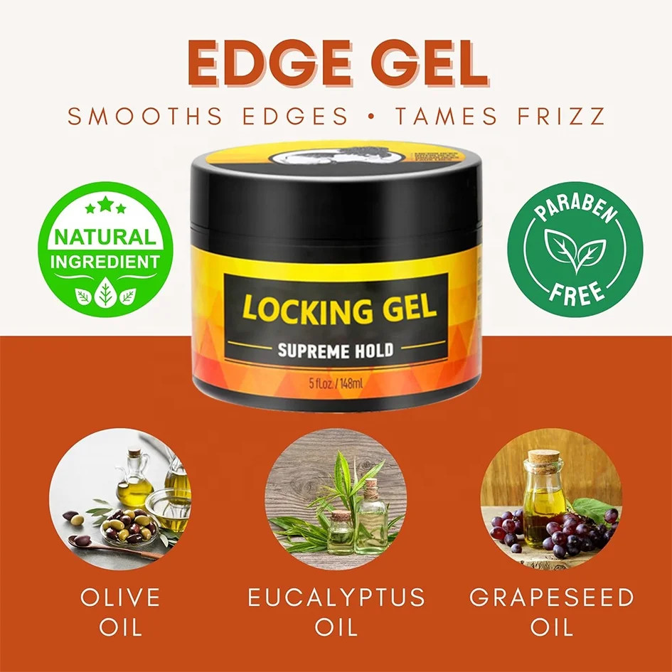 5oz Private Label Loc Twist N Control Edge Braiding Gel Super Strong Hold Twist Gel Edge Control
