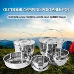 High Quality 9 Pieces Stainless Steel Outdoor Tableware Set Camping Cooking Pot
