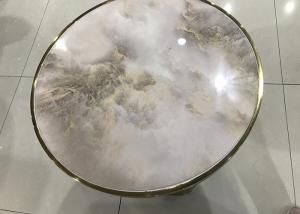 Quality Anti Collision 60cm Stainless Steel Marble Coffee Table wholesale
