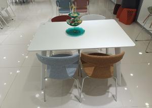 Quality Covered Fabric PU Dining Chairs Backrest Cushion 50cm Metal Leg wholesale