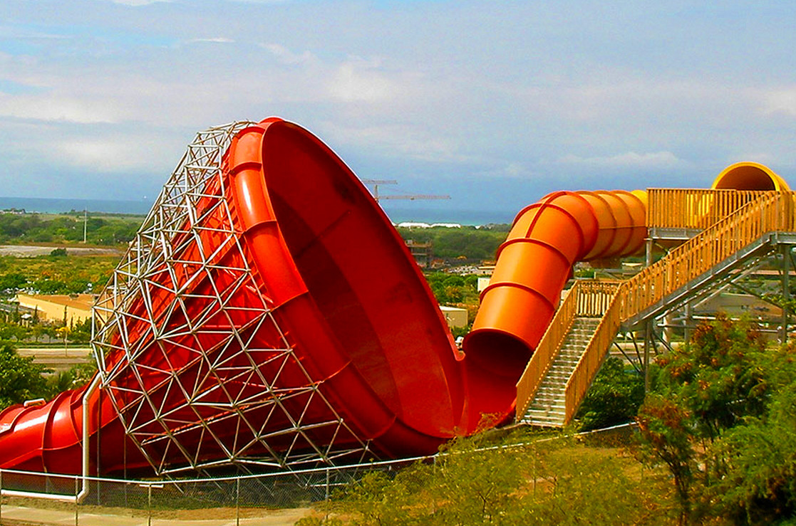 Colorful Water Park Equipment Center Parcs Woburn Water Slides Steel Structure