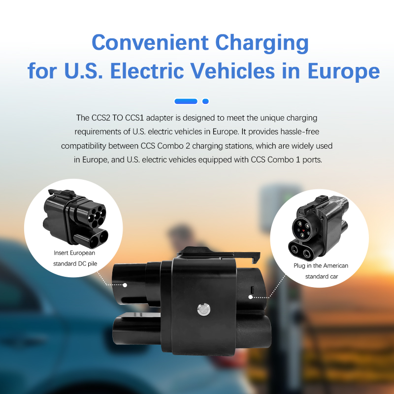 250kw Max Power CCS2 to CCS1 Adapter for EV Charging Rated Current 50-250A Operation Voltage 1000V in One Adapter