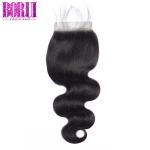 Transparent Lace Human Hair Lace Closure Pre Plucked With Baby Hair All Color