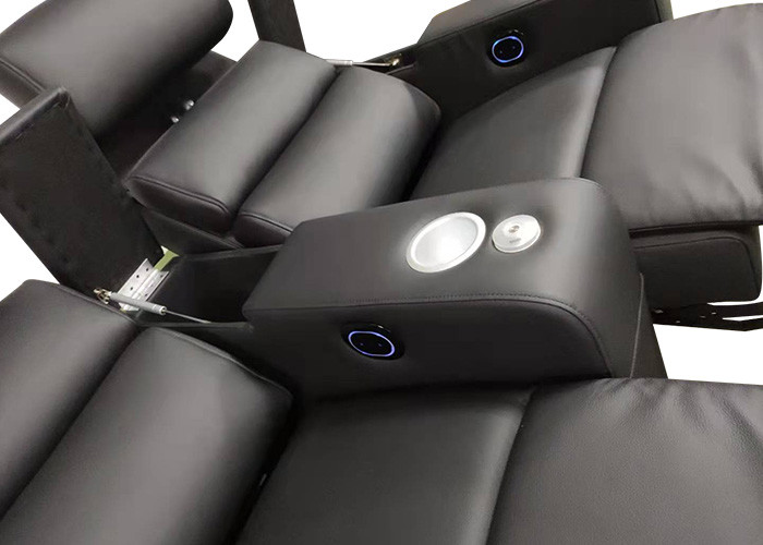 Adjustable Top Grain Leather Modern Recliner Chair Resiliency Foam