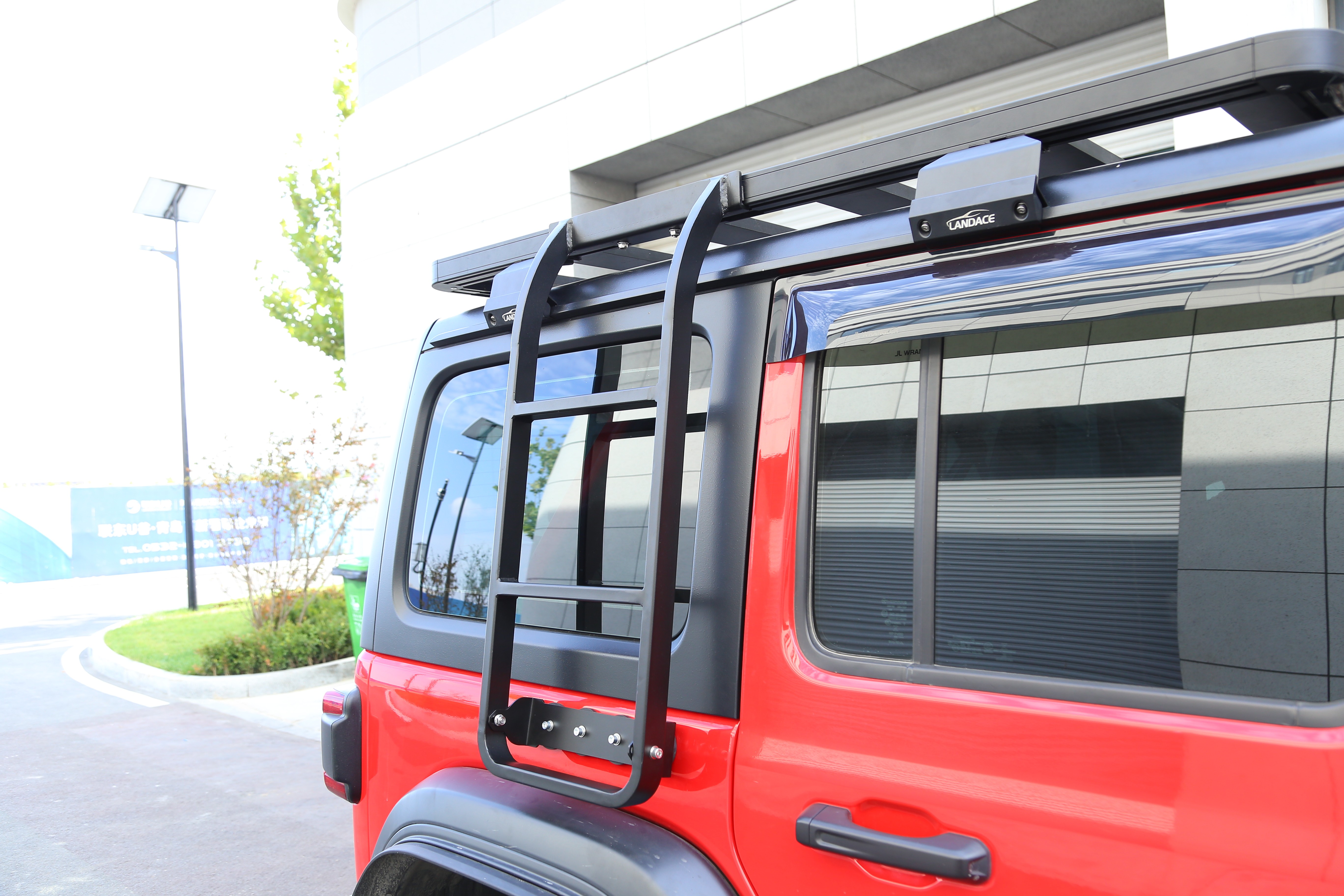 18-23 Wrangler Rubicon Jeep BLACK Stainless Steel Roof Rack Ladder for Off Road Vehicle