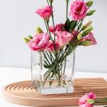 4x4 Inch Pressed Decorative Square Glass Vases Crystal Clear Glass Centerpiece