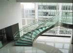 U Channel Curved Deck Stairs Designs Glass Railings System Screw Bolted