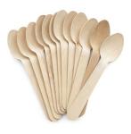 95mm 110mm Biodegradable Cutlery , Ice Cream Disposable Wooden Spoons