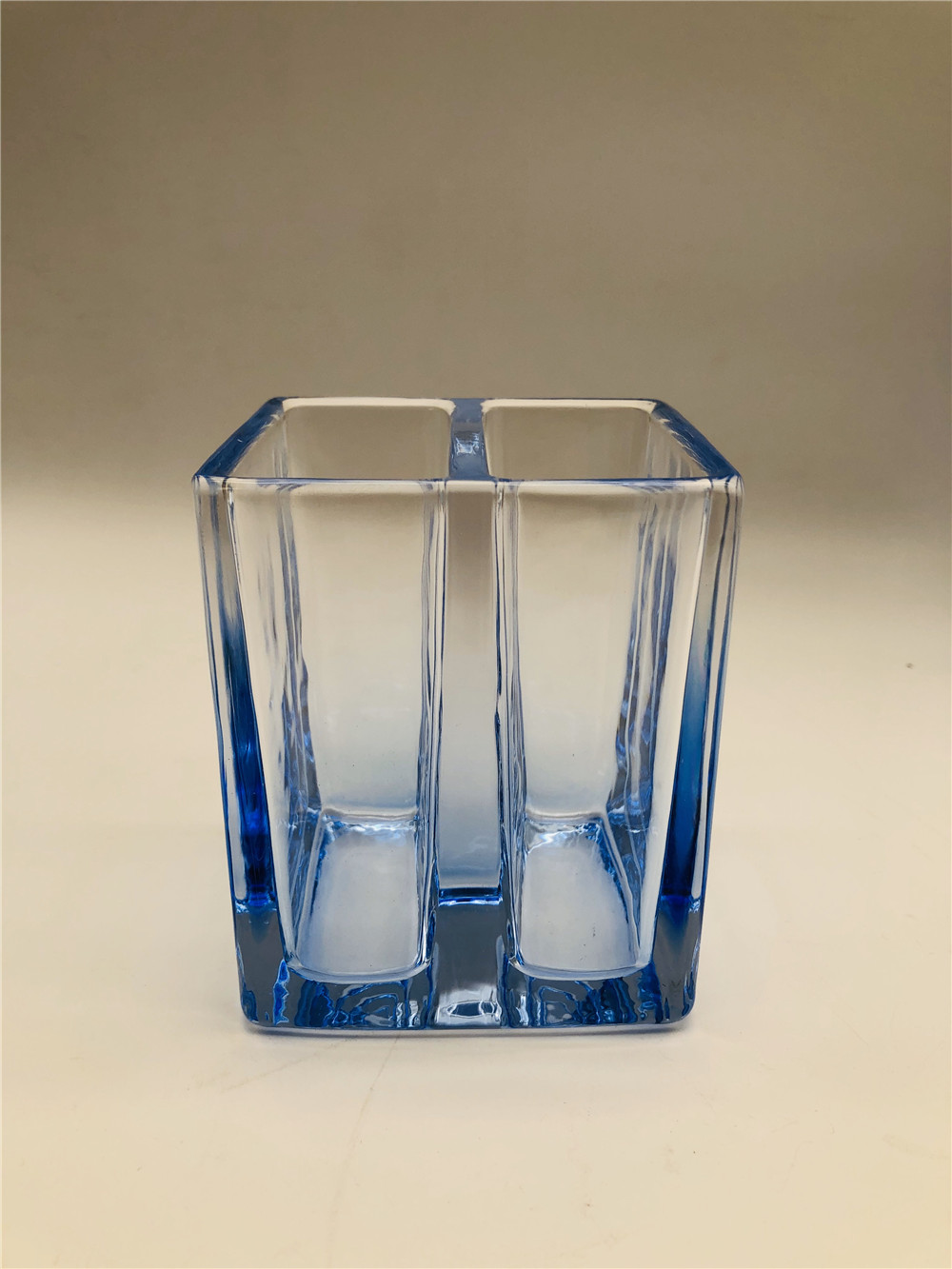 Square Glass Accessories Set Vintage Style For Home Hotel Ombre Blue