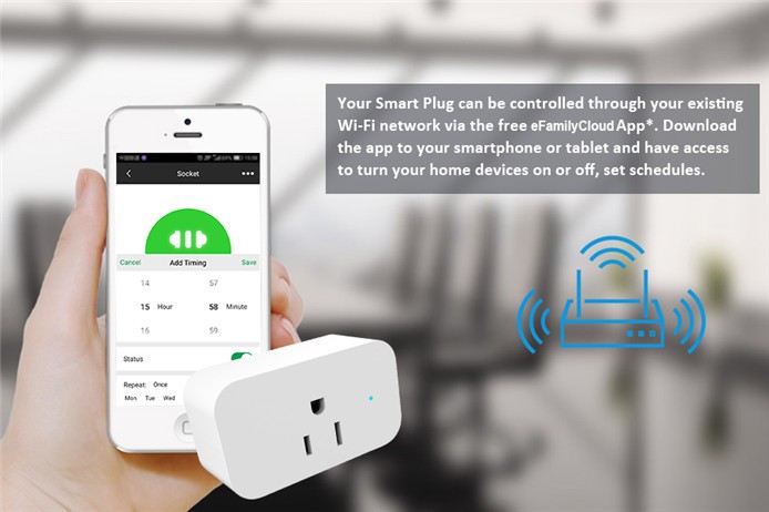 MXQ SP07 Alexa Google WIFI Smart Plug Voice Control Wireless Remote Control