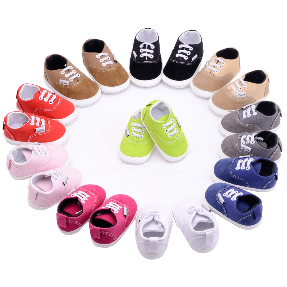 Amazon hot Casual sport cotton 10 colors 0-18 months infant anti-slip shoes baby