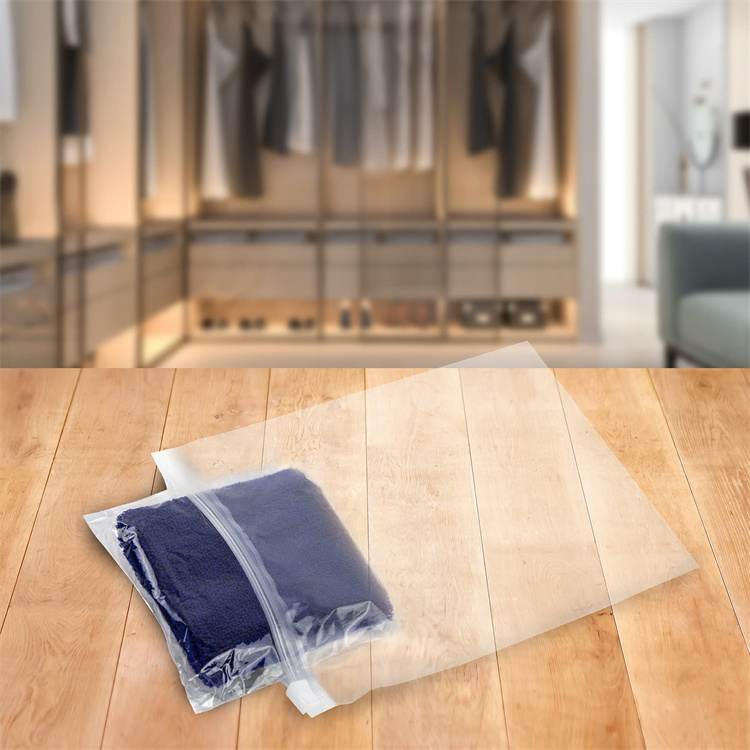 Sealing Handle Zipper Top Frosted Plastic Bag for Eco-Friendly Fabric Clothing Packaging