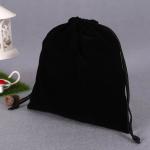 Luxury Black Canvas Drawstring Bag / 100% Organic Cotton Drawstring Bags
