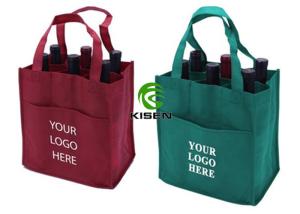 Quality Divided 6 Bottle Wine Tote Bag , Silk Screen Custom Non Woven Bags Eco Friendly wholesale