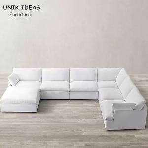 Quality Modern Fabric Canape Couch White L Shaped Sofa Living Room Furniture wholesale