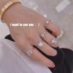 3.5G 925 Sterling Silver Wedding Rings With Diamonds Zircon