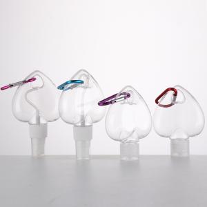 Quality 60ml 50ml Alcohol Keychain Spray Bottles Empty Heart Hook PET wholesale